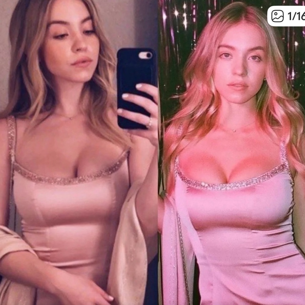 House of CB Pink Satin Dress